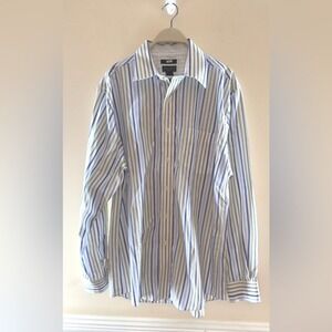 WH BELK Sportswear‎ Mens Striped Button Down Shirt Long Sleeve Size L